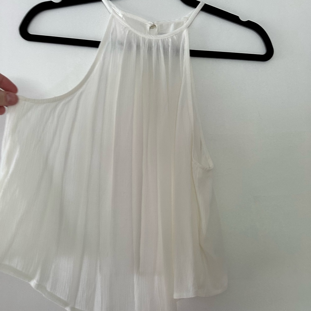 Babaton White Pleated Blouse Size Small